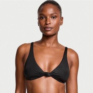 NWT Victoria’s Secret Black Knot Front Bikini Top